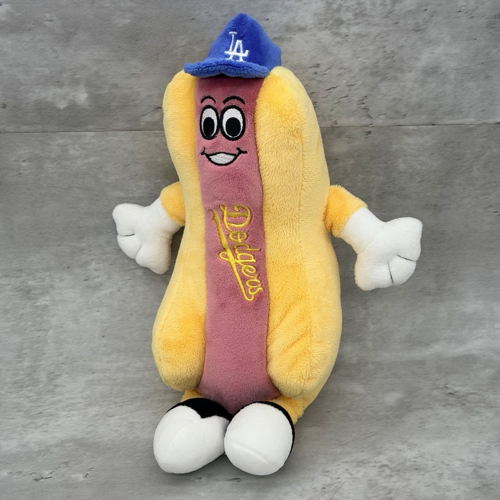 MLB Los Angeles Dodger Dog Hotdog 12" Plush Stuffed Animal Collectible In Game